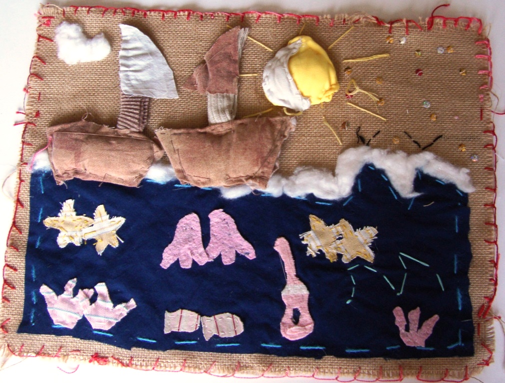 An arpillera by pupils from Escola Sant Pau, which was exhibitied as part of the exhibition: “Arpilleres: Les nostres històries fan història”. (Photo: Neus Bartroli)