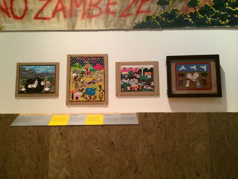Arpilleras on exhibit at the 'Disobedient Objects' exhibition, Victoria and Albert Museum, London, 2014/15. (Photo: Catherine Flood).